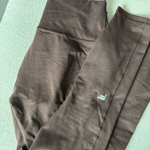 Fabletics Powerhold Chocolate Brown Leggings in Small